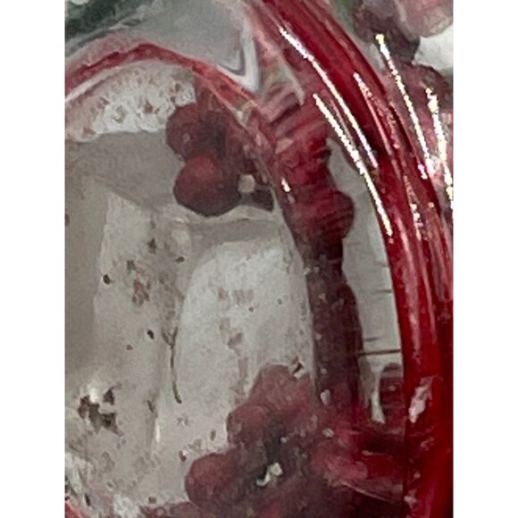 Handmade Christmas candle decoration glass holder painted with holly red READ - Picture 5 of 7